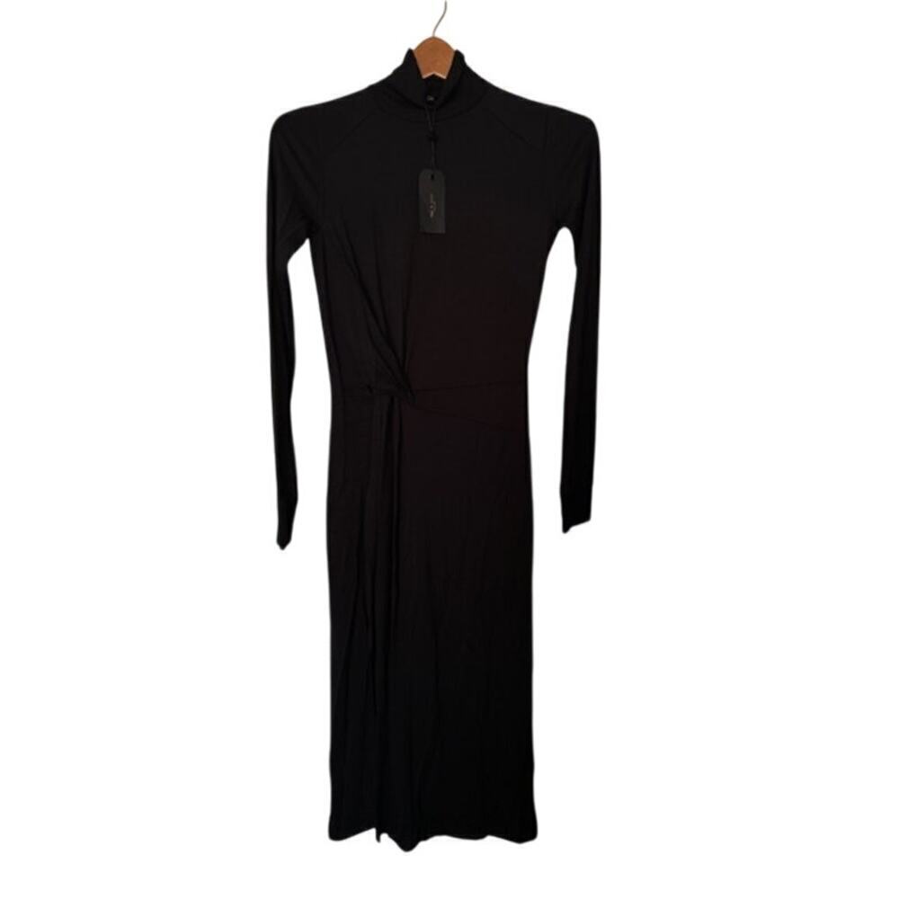 Rag & Bone NWT Black Draped Shaw Midi Dress- Size XXS - Picture 8 of 11